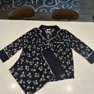 Kate Spade Black and White Floral Pajama Set